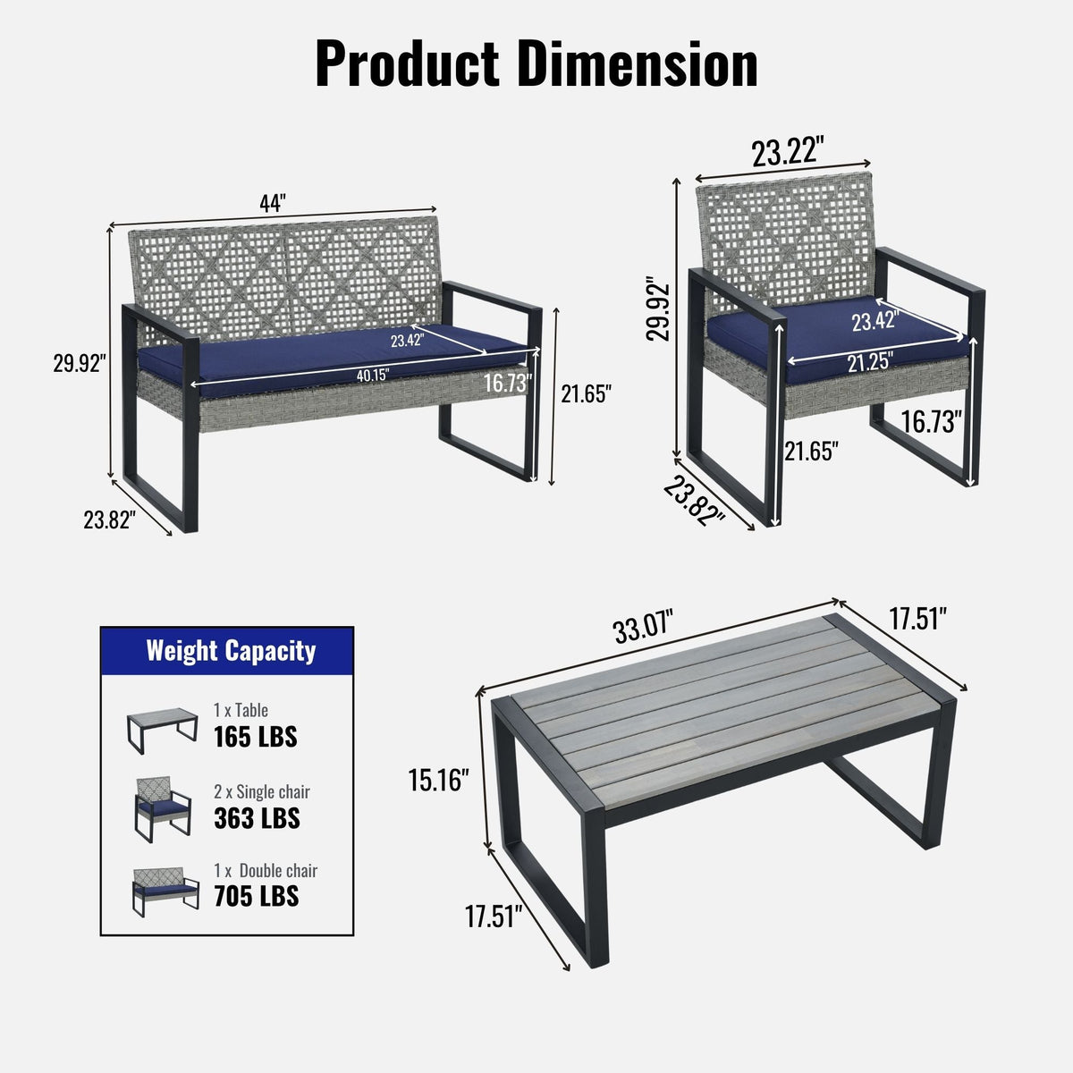4-Piece Patio Furniture Set