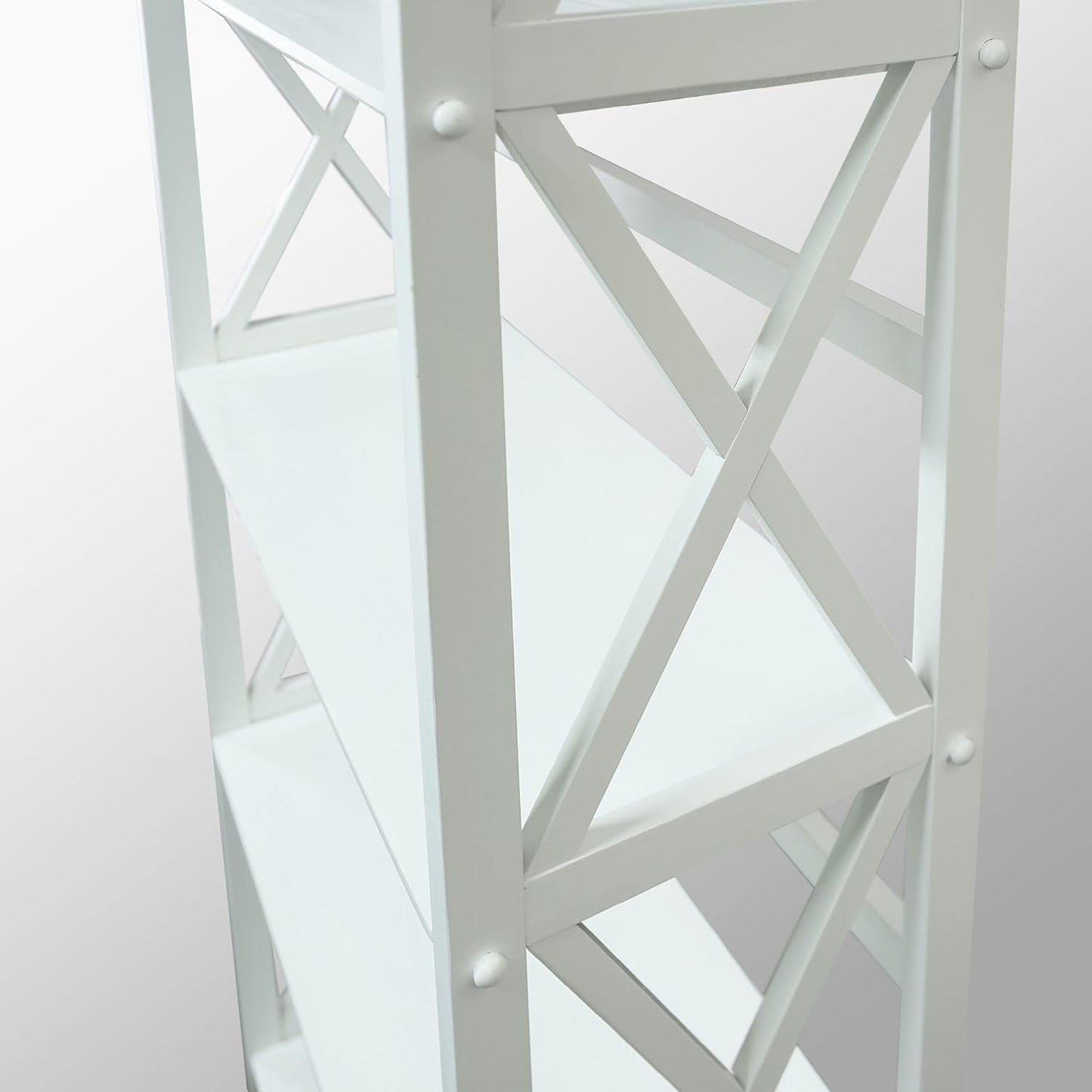Montego 3 Shelf Bookcase White Modern X Design Storage