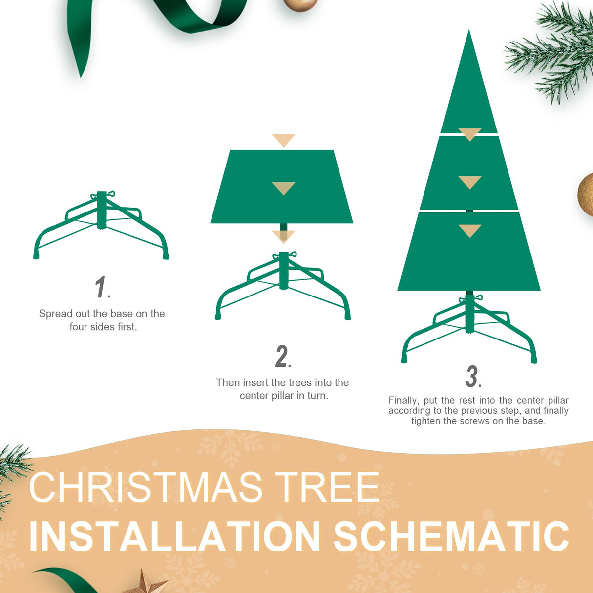 7FT Christmas Tree with 1375 Tips and 400 Warm Lights