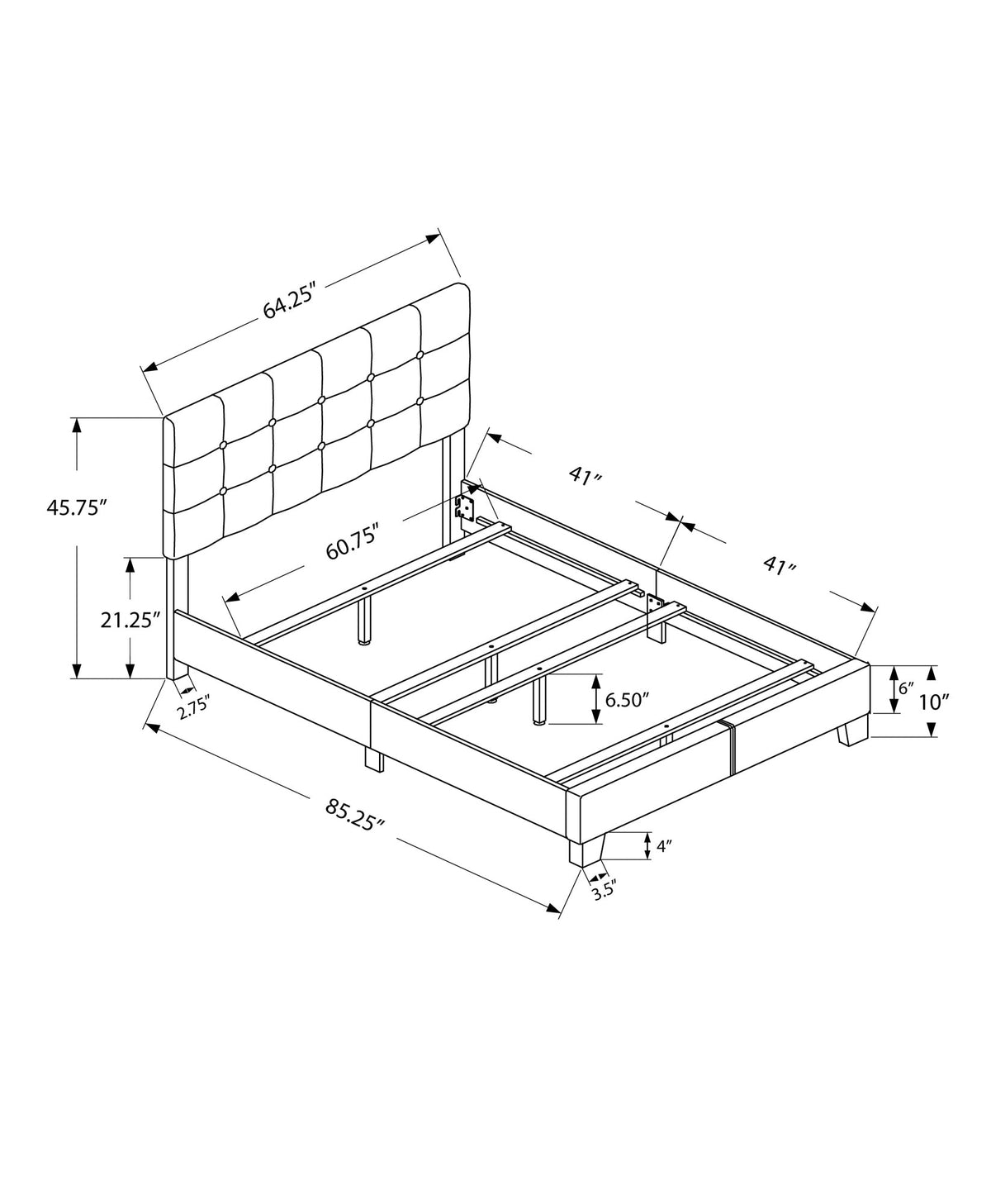 Upholstered Queen Size Bed