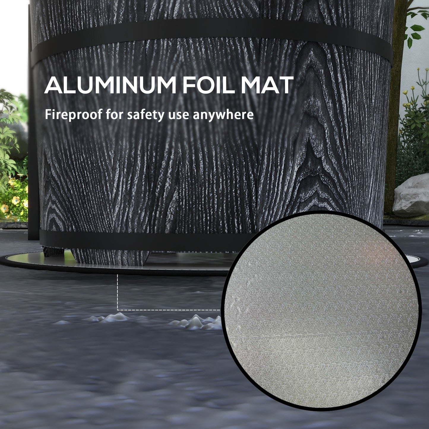 Smokeless Fire Pit with Fireproof Mat, 20' Barrel Style Portable Wood Burning Firepit