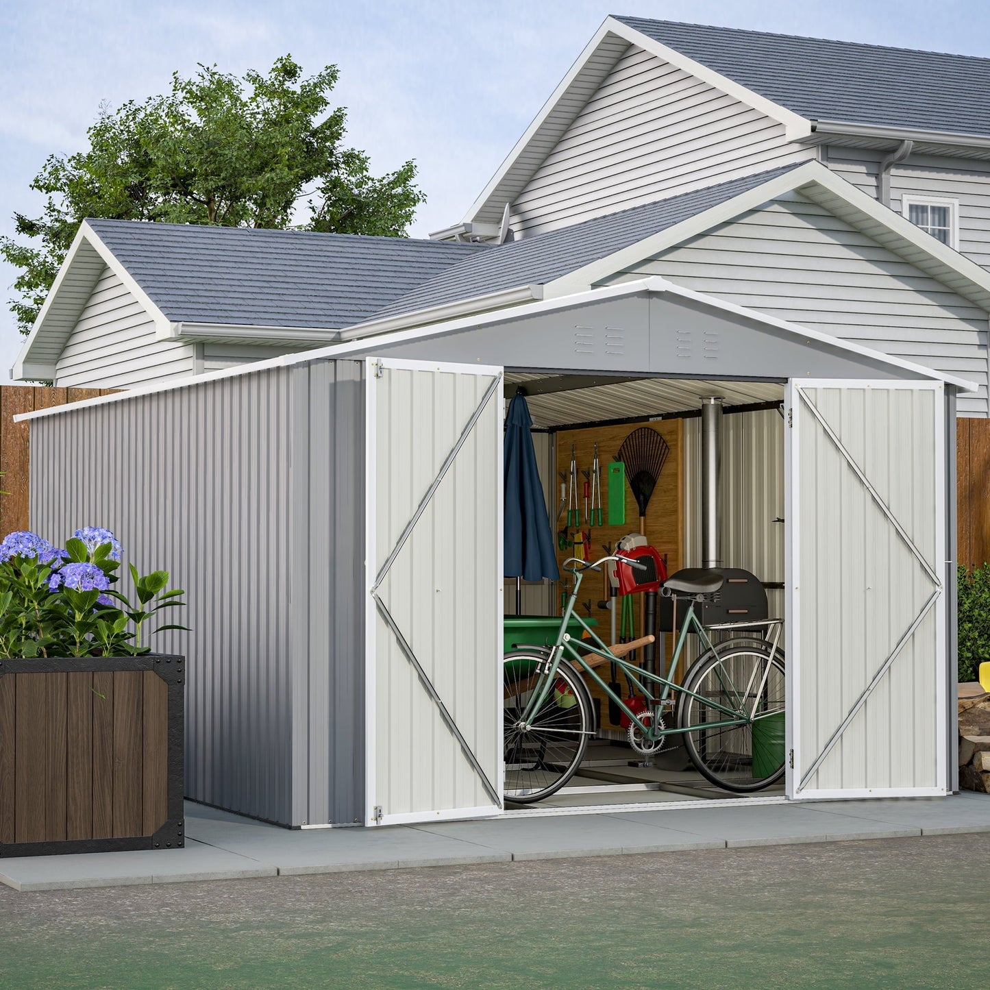 10 x 12 Ft. Outdoor Storage Shed with Floor Frame Kit