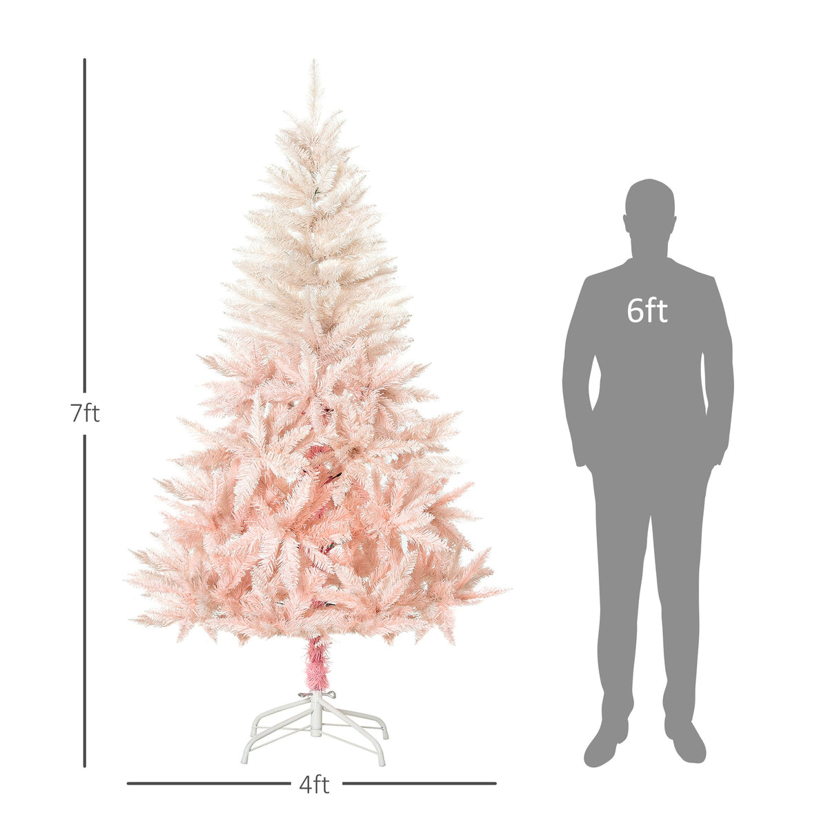 HOMCOM 7ft Unlit Spruce Artificial Christmas Tree with Realistic Branches