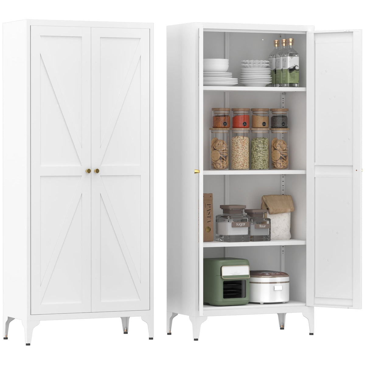 Metal Adjustable 2 Doors Storage Cabinet