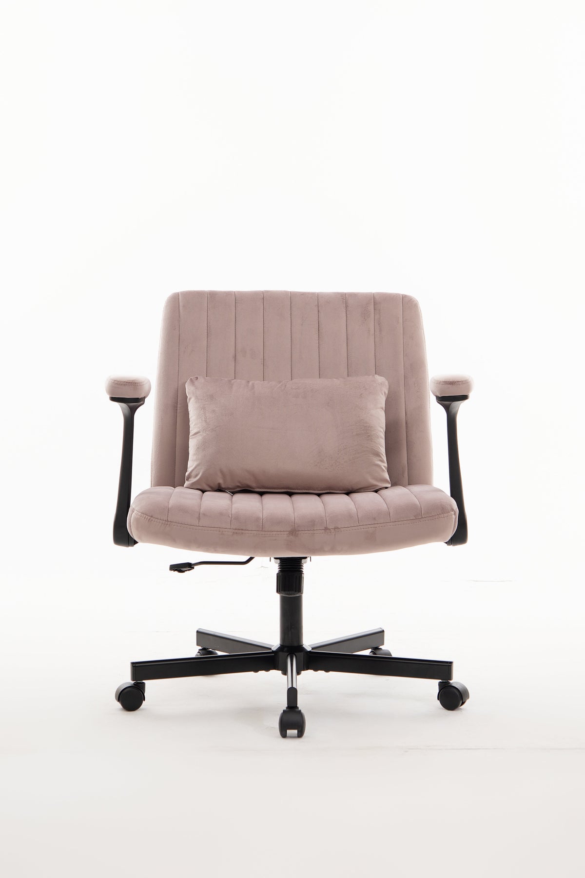 Pink Velvet Criss Cross Armrest Office Chair