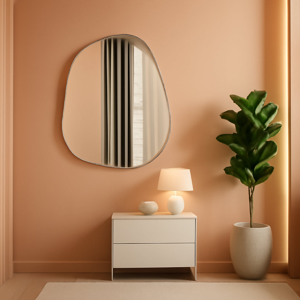 Contemporary Wall Mirror With Gold Frame 32x24 Inches for Living Room