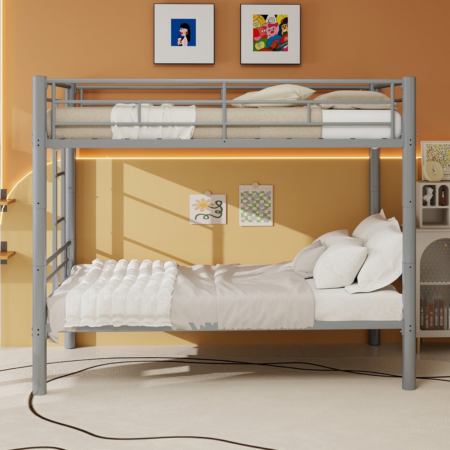 Convertible Twin Metal Bunk Bed Frame
