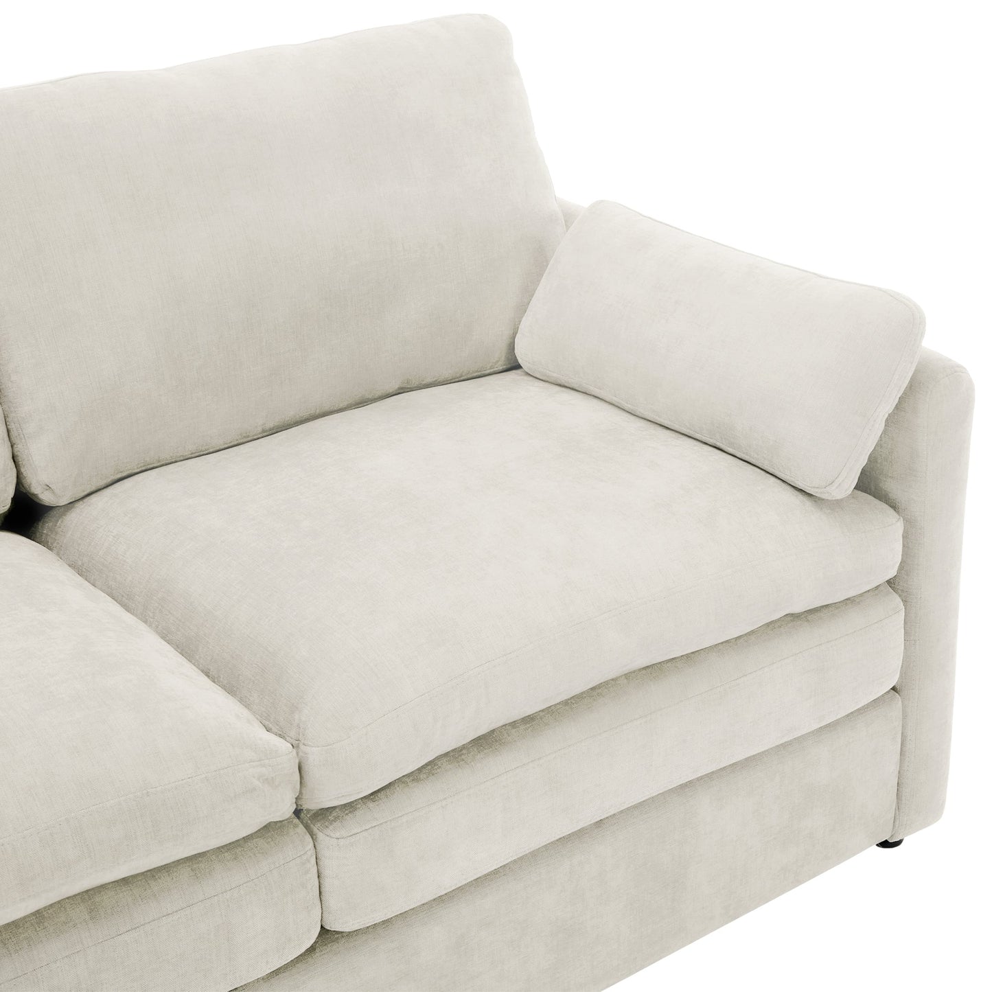 Cozy Upholstered 3-Seater Sofa with Plush Double Cushion and Ergonomic Design