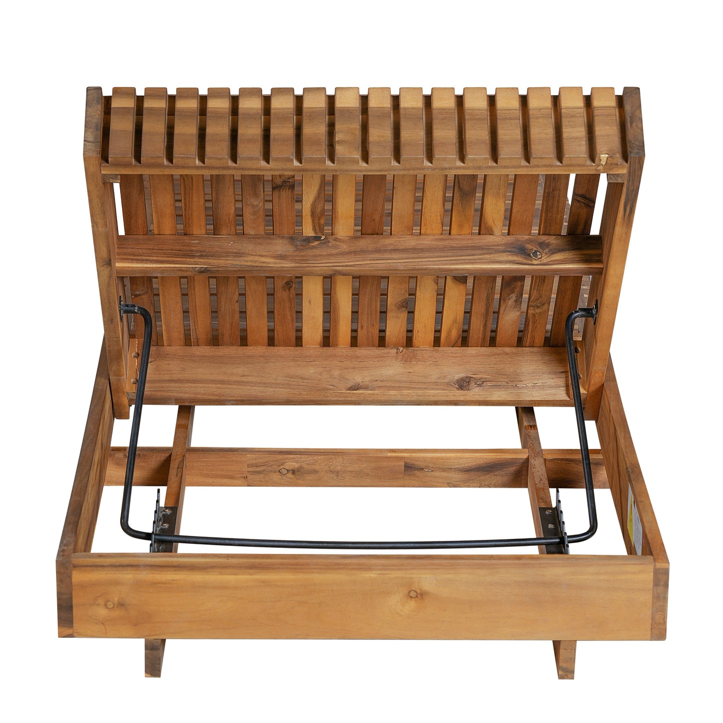 Lounge Chaise Set, Acacia Solid Wood with Cream Lounge Cushion