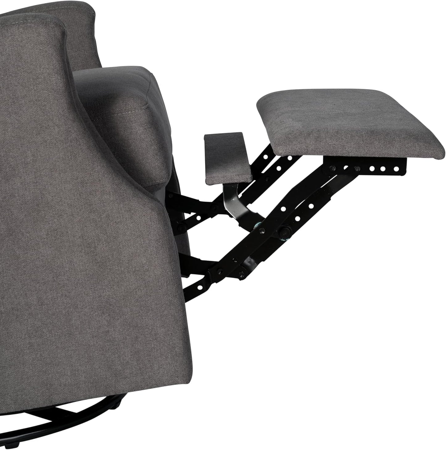 Omma Wingback Swivel Glider Recliner Dark Gray Upholstered