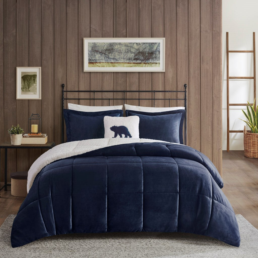 King Plush to Sherpa Down Alternative Comforter Set