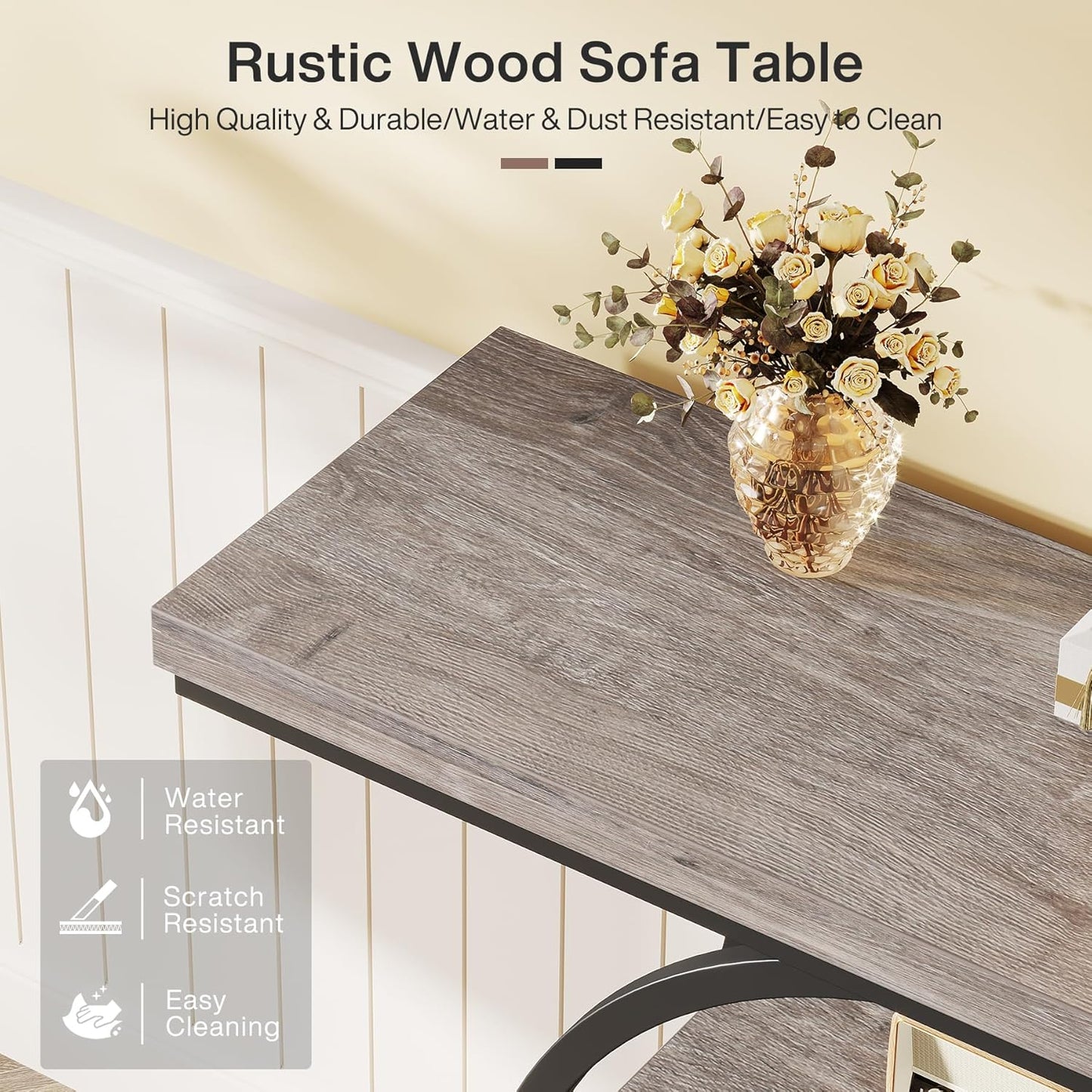 41.3" Industrial Console Table, 4-Tier