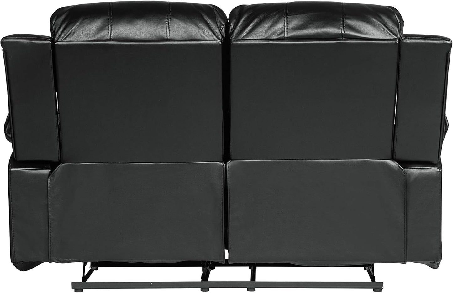 62.5 Inch Black Wall Hugger Recliner Loveseat Modern