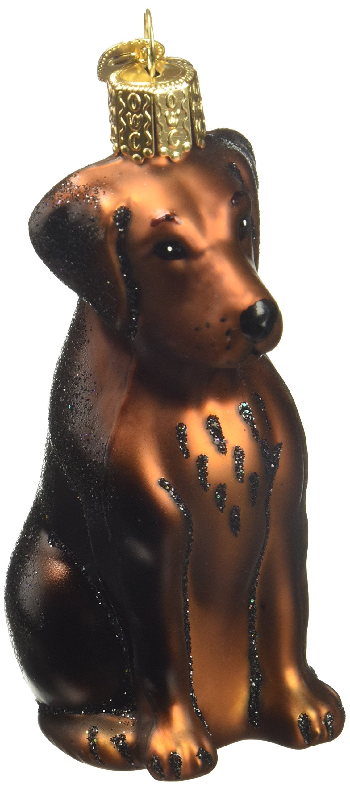 Chocolate Labrador Glass Ornament