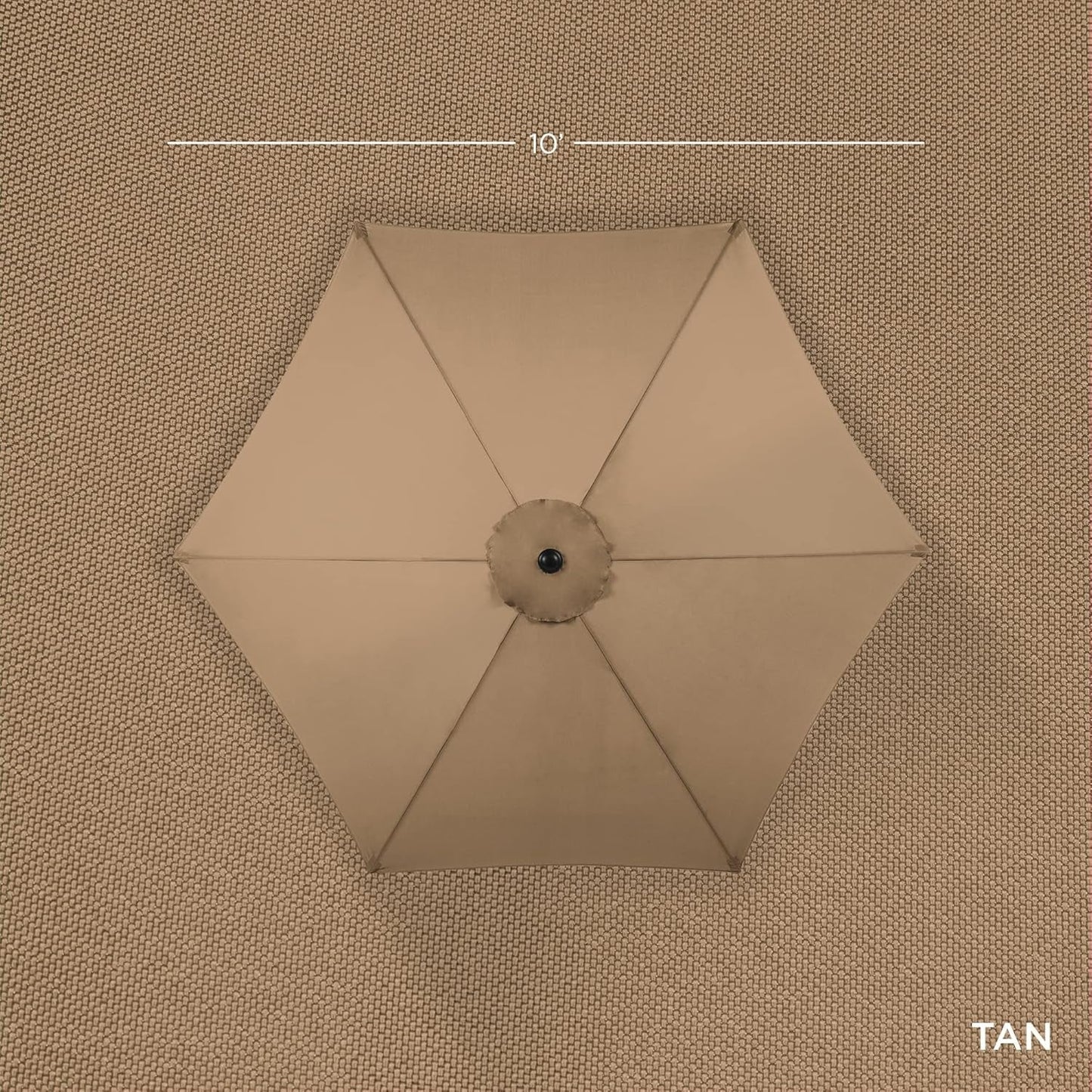 10 Foot Outdoor Steel Polyester Patio Umbrella Tan With Crank Tilt And Table Compatible