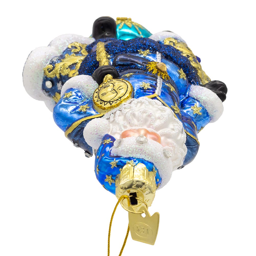 Bellissimo Glass Celestial Santa Ornament