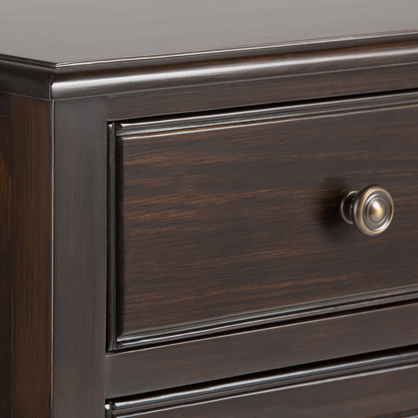 Connaught Solid Wood Entryway Storage Cabinet in Dark Chestnut