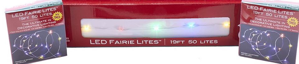 50-Light Battery-Operated LED Fairie Light Set - Multicolor