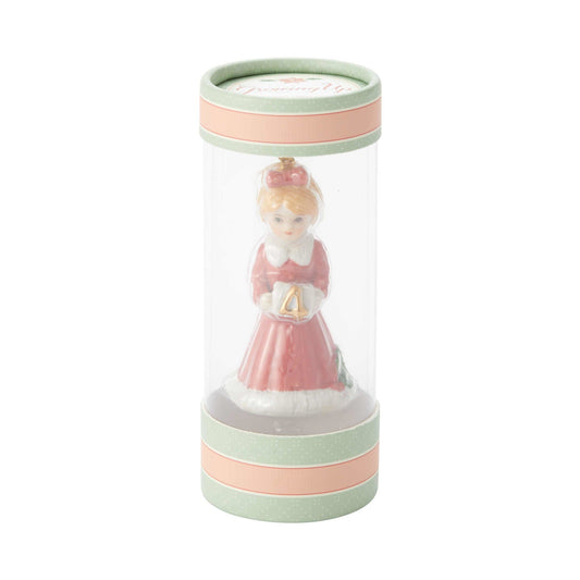 Growing Up Girl Ornament - Brunette Age 4