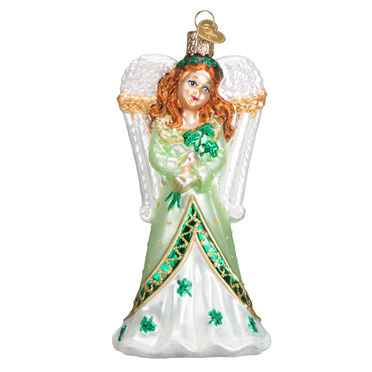 Irish Angel Glass Blown Ornament