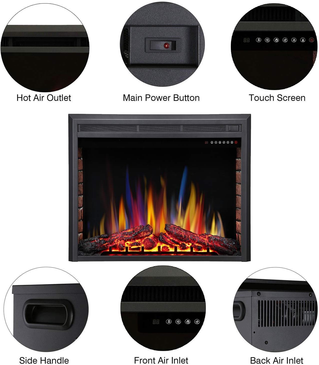 Electric Fireplace Insert Adjuatble Flame Colors 936A,939A,936BXB,939BXB
