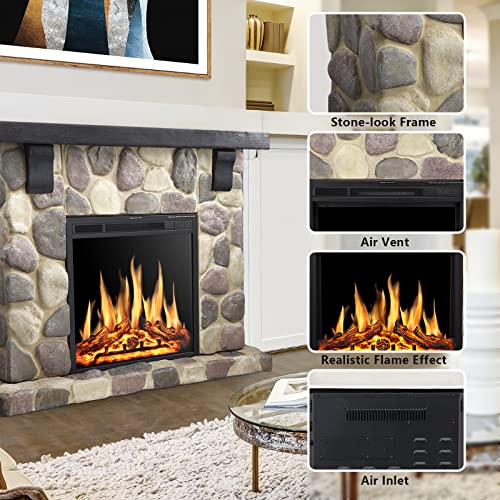 48 Inch Electric Fireplace Stone Mantel Package Y4926