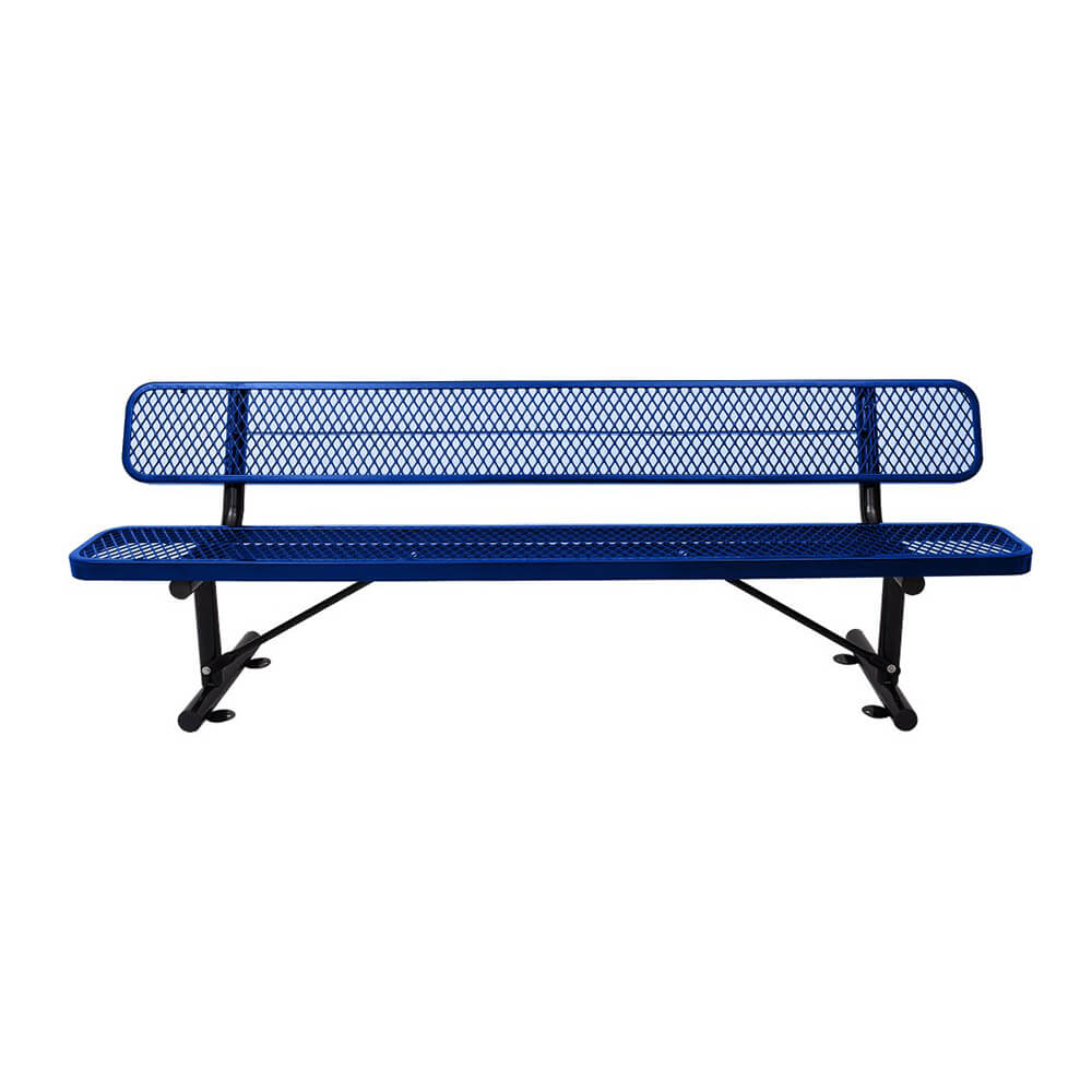 8FT Heavy Duty Steel Bench With Backrest And Thermoplastic Coating (SAK23567)