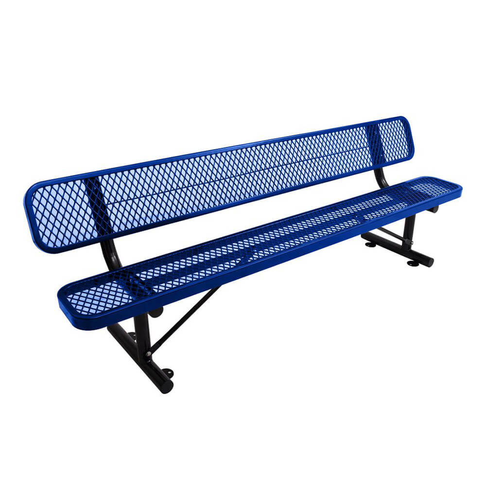 8FT Heavy Duty Steel Bench With Backrest And Thermoplastic Coating (SAK23567)