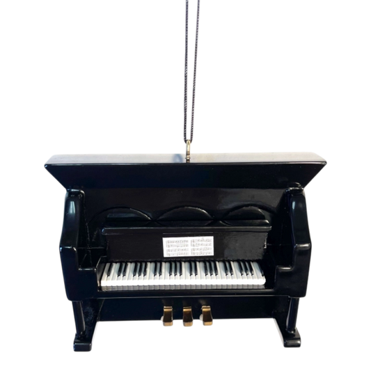 Black Upright Piano Ornament