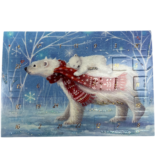 Polar Bear Cozy Joy Advent Miniature Calendar Card