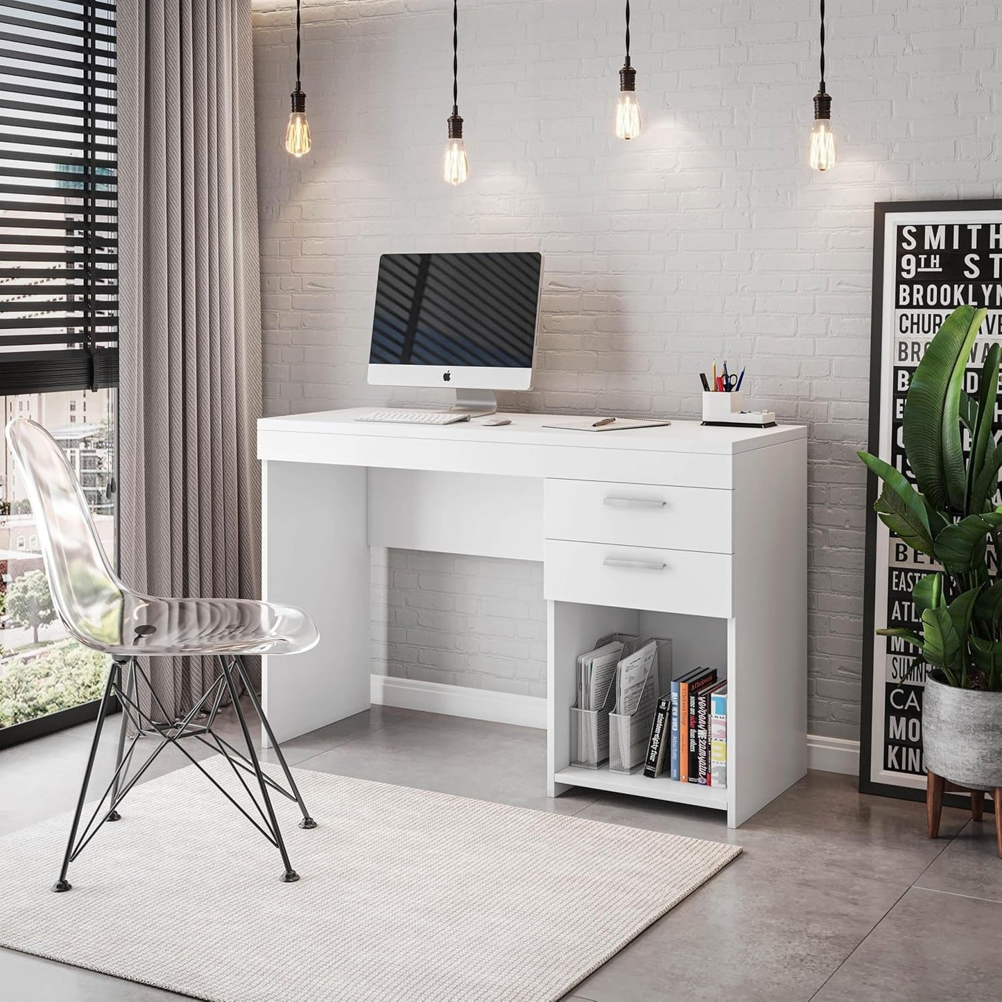 Engineered Wood Writing Desk with Ample Storage Space