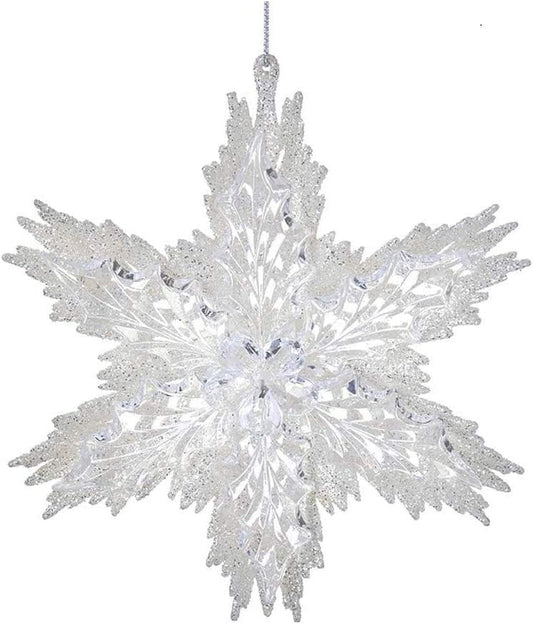 White and Clear Snowflake Ornament