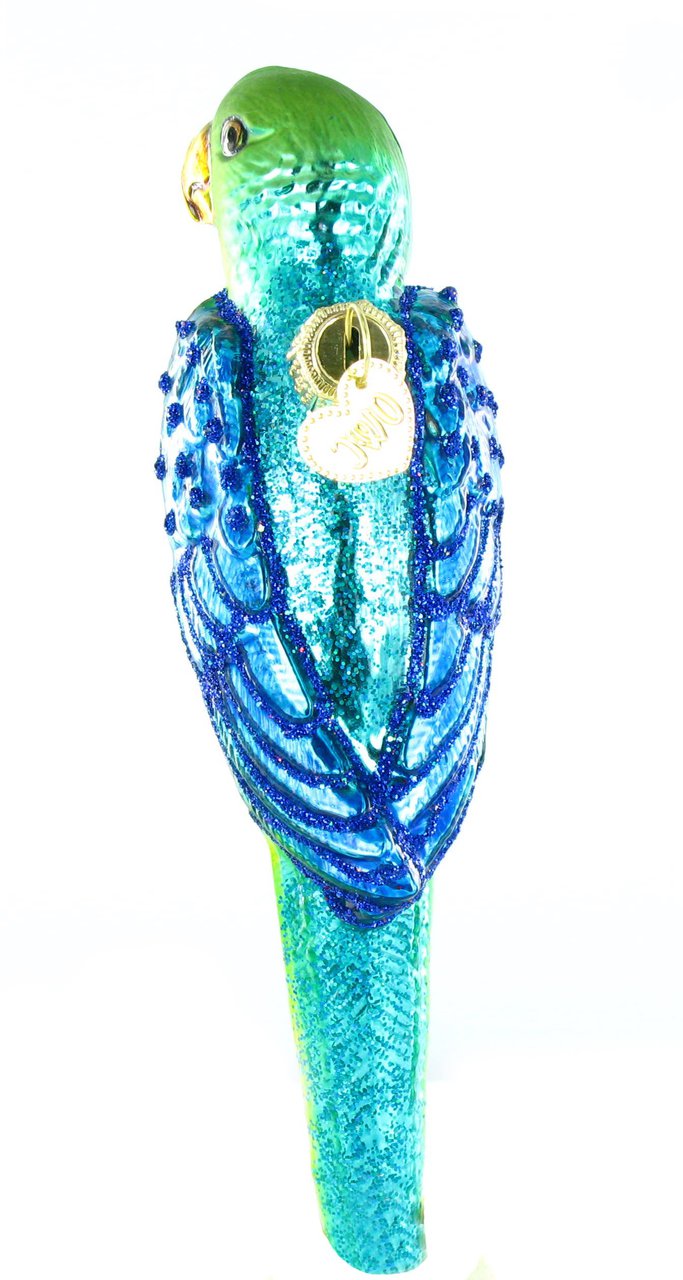 Parakeet Glass Ornament
