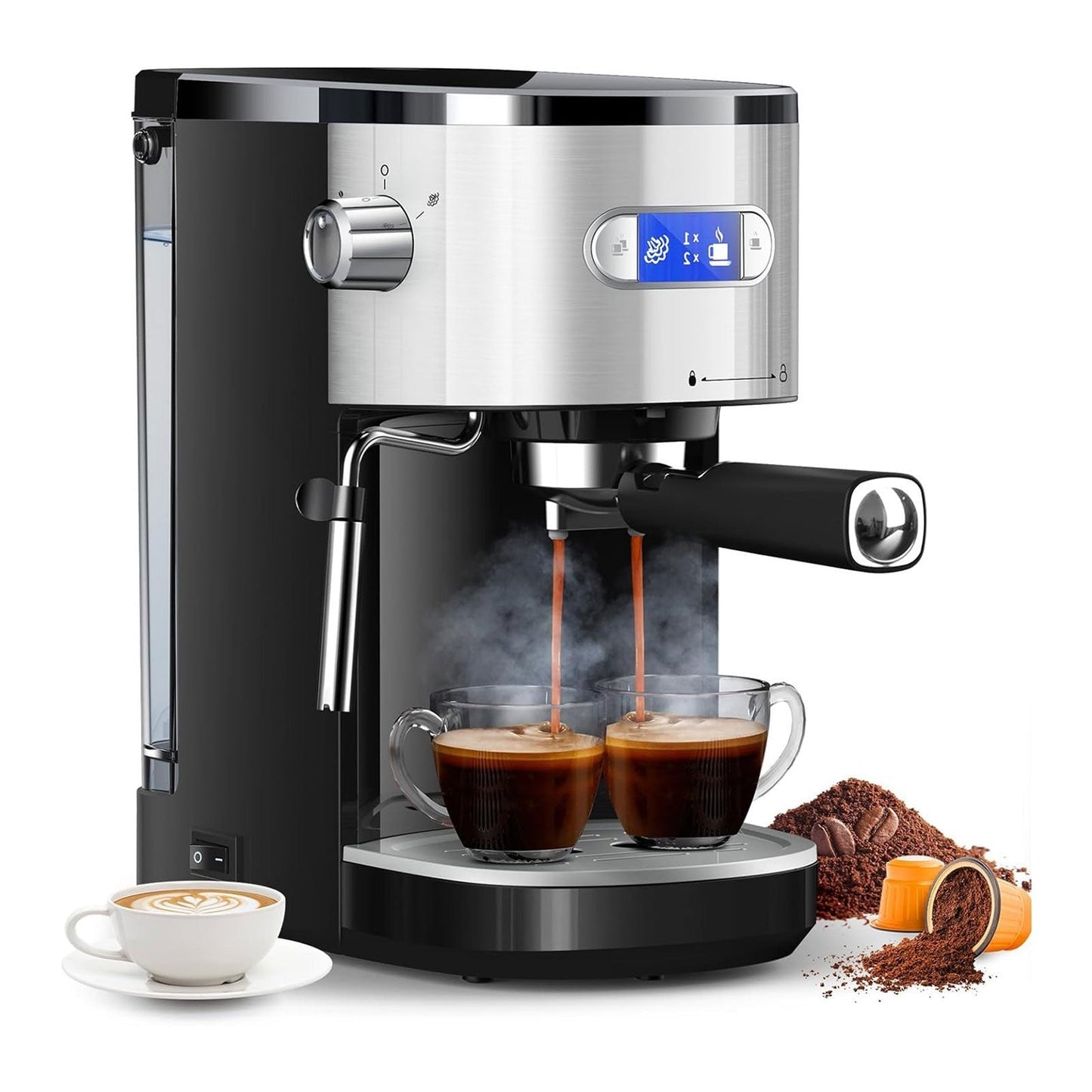 2 in 1 Espresso Machines Support Capsule Coffee Automatic Cappuccino Coffee Maker CM8054