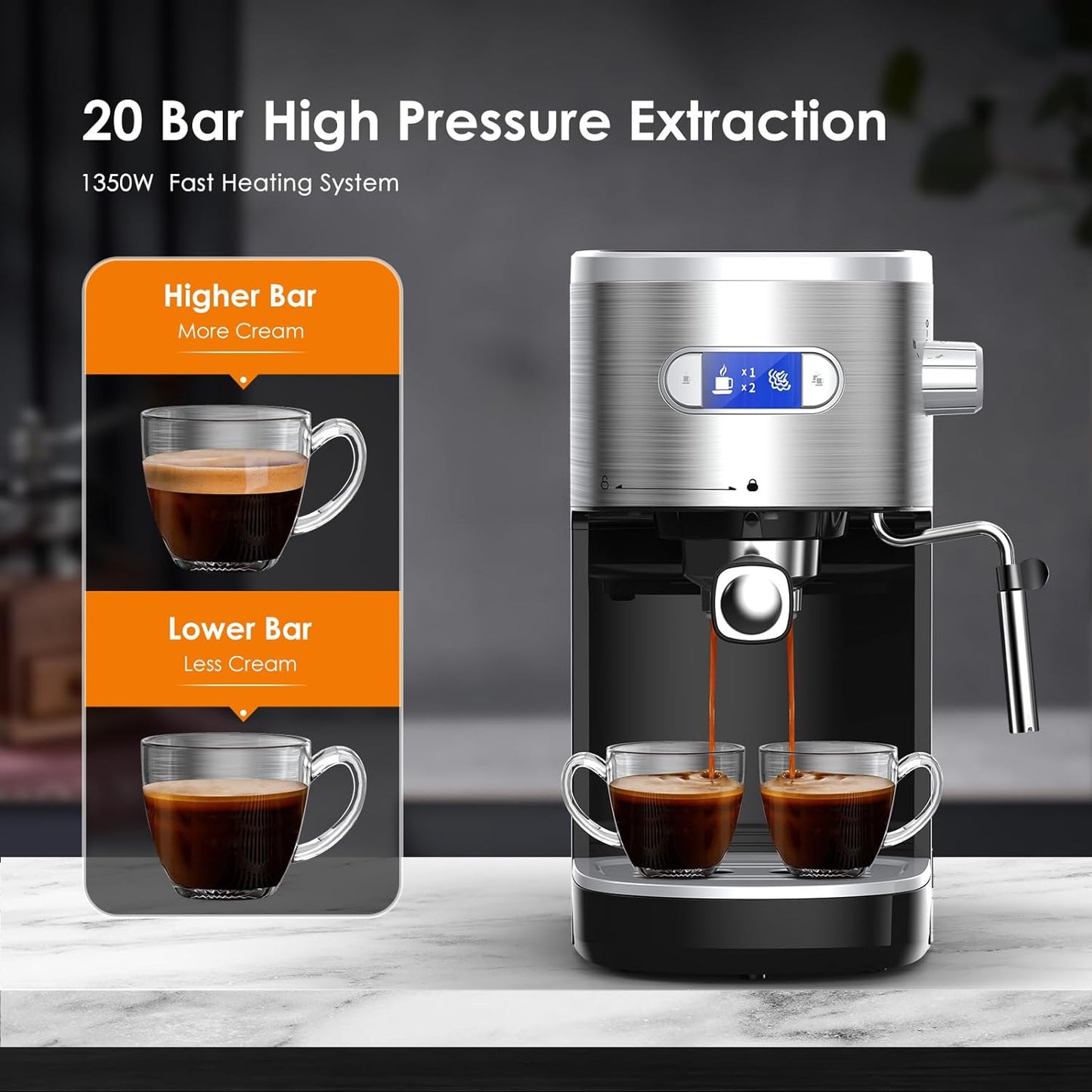 2 in 1 Espresso Machines Support Capsule Coffee Automatic Cappuccino Coffee Maker CM8054