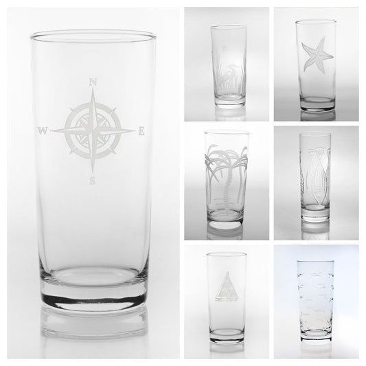 Etched Highball Glass- 5 Styles