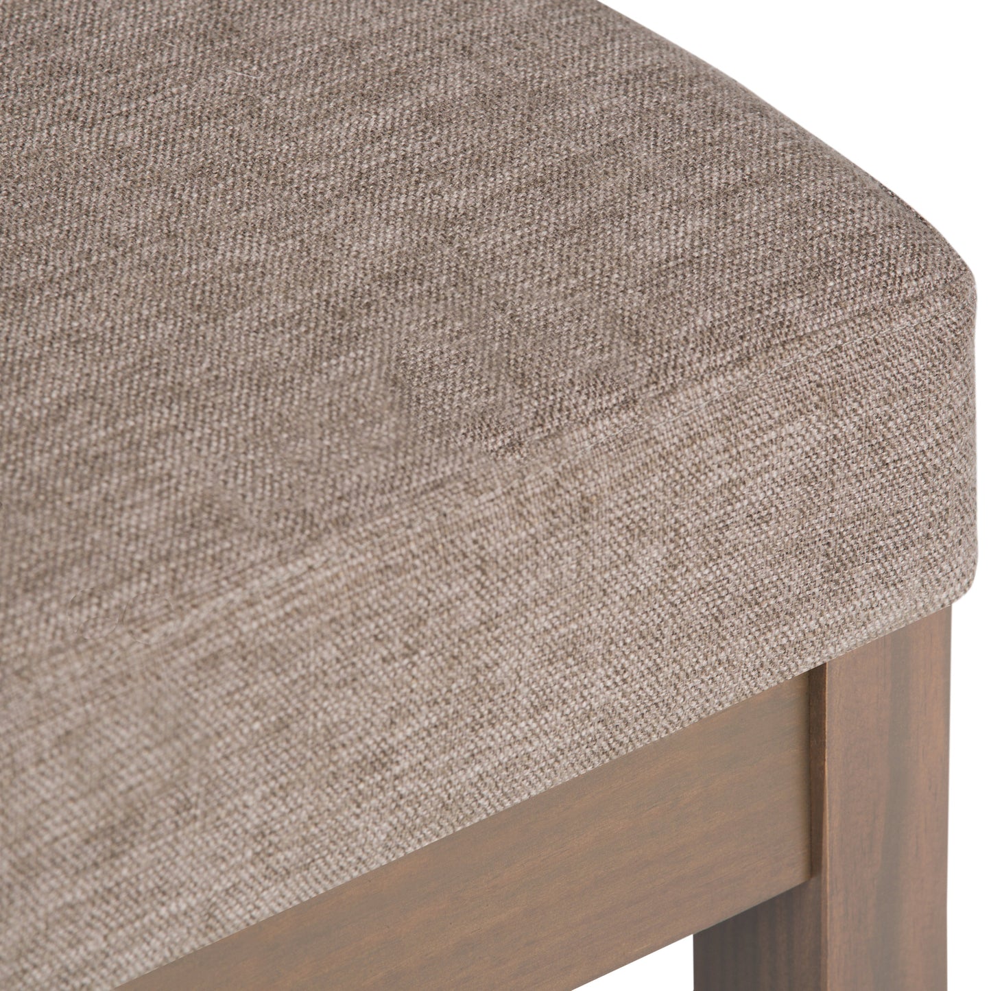 Milltown 27 Inch Wide Solid Wood Footstool Small Ottoman Bench in Fawn