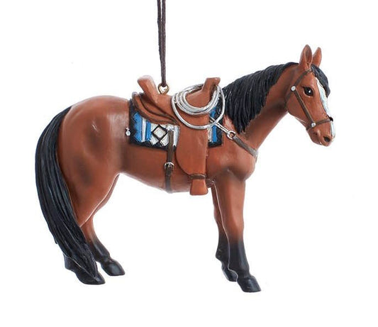 Western Horse Ornament - Dark Brown