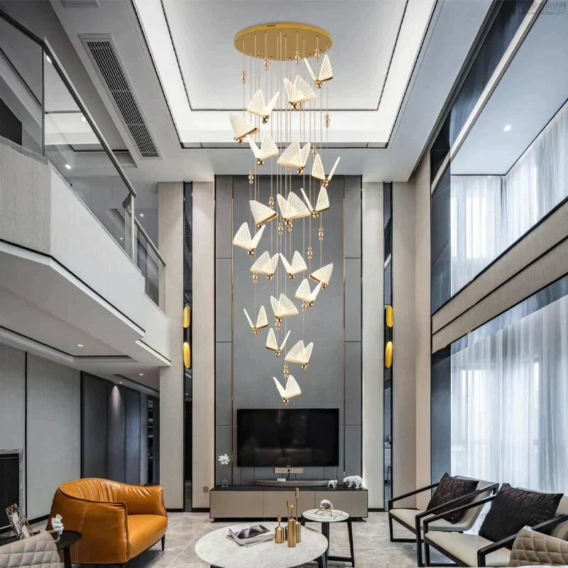 Entrancing Elegance: The Evelyn Butterfly Stair Chandelier