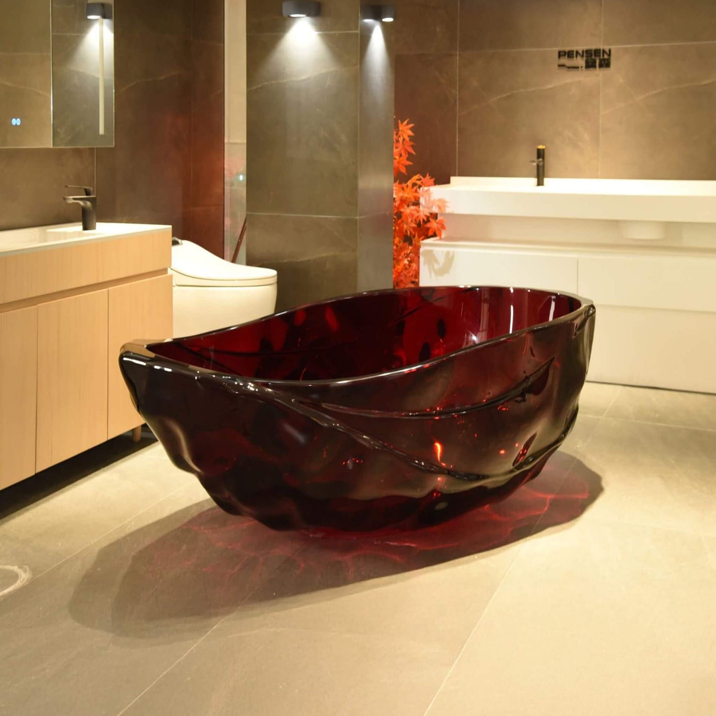 Extra Large 67" Modern Freestanding Oval Resin Soaking Bathtub (SAK14326)