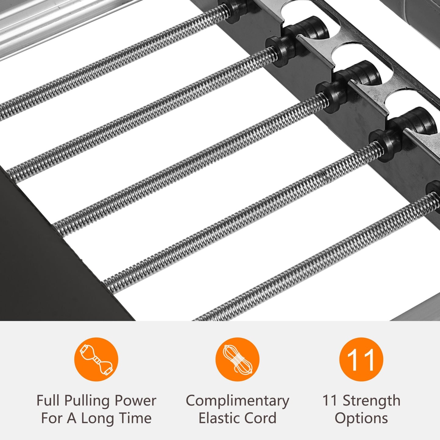 Extra Large Multi-Functional Pilates Reformer Machine With Dynamic Resistance Cords And Aerobic Rebounder, Black (SAK32879)