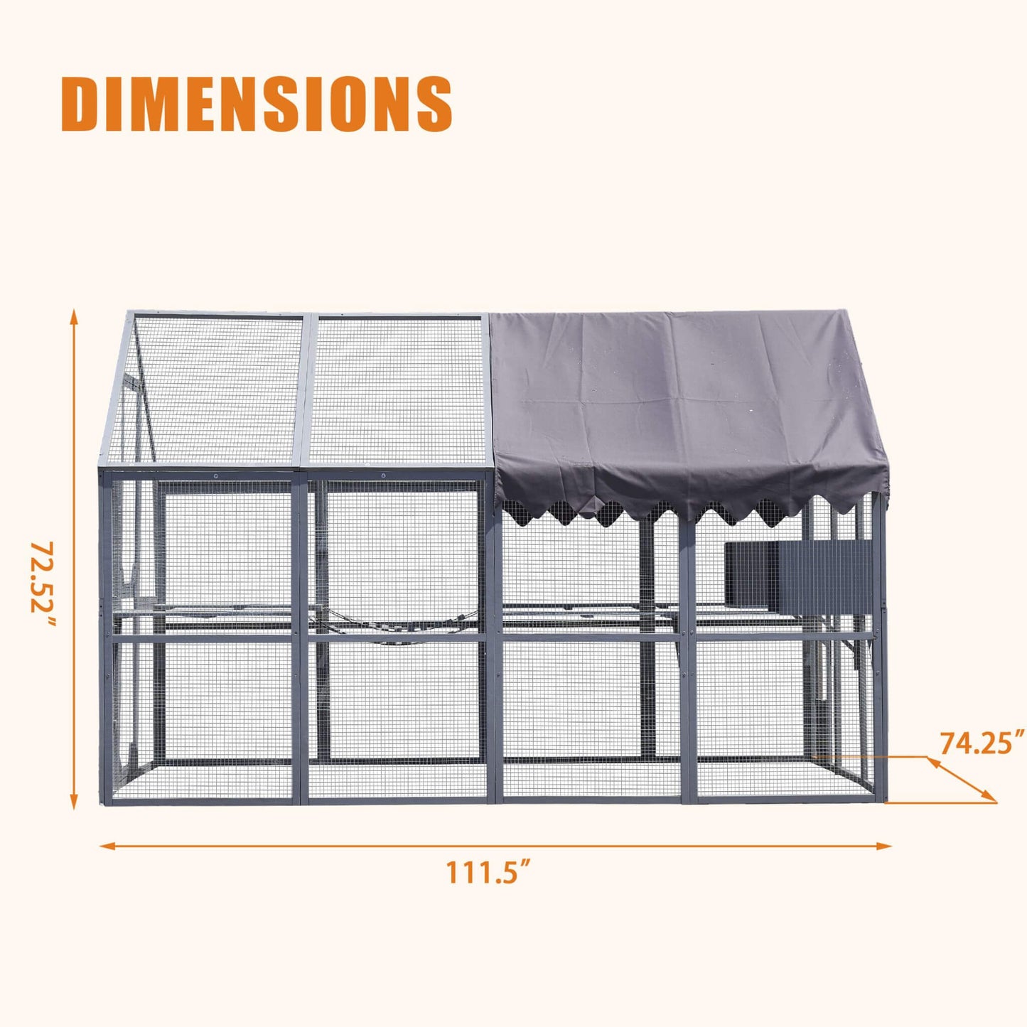 Extra Large Outdoor Cat Kitten Playpen House With Platforms, And Waterproof Cover (SAK55092)