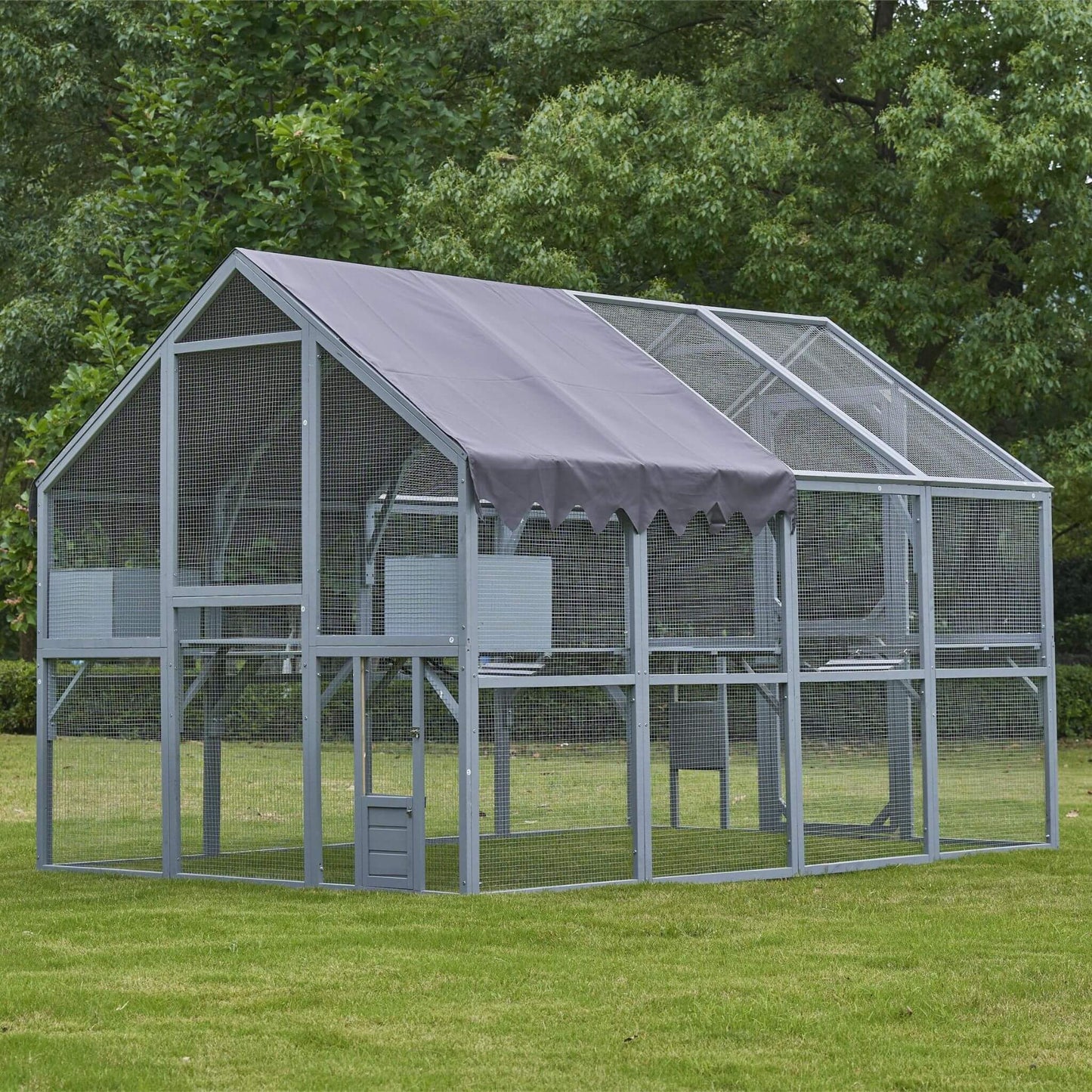 Extra Large Outdoor Cat Kitten Playpen House With Platforms, And Waterproof Cover (SAK55092)