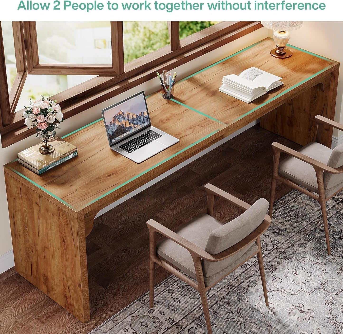 Extra Long Wooden Computer Desk for Home Office