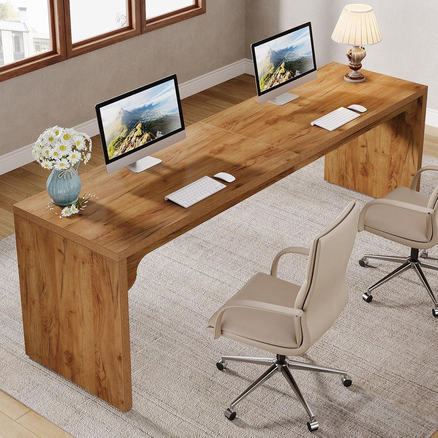 Extra Long Wooden Computer Desk for Home Office