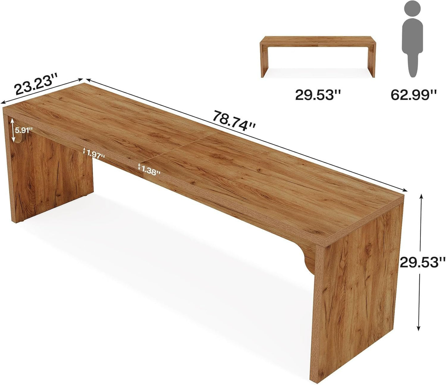 Extra Long Wooden Computer Desk for Home Office