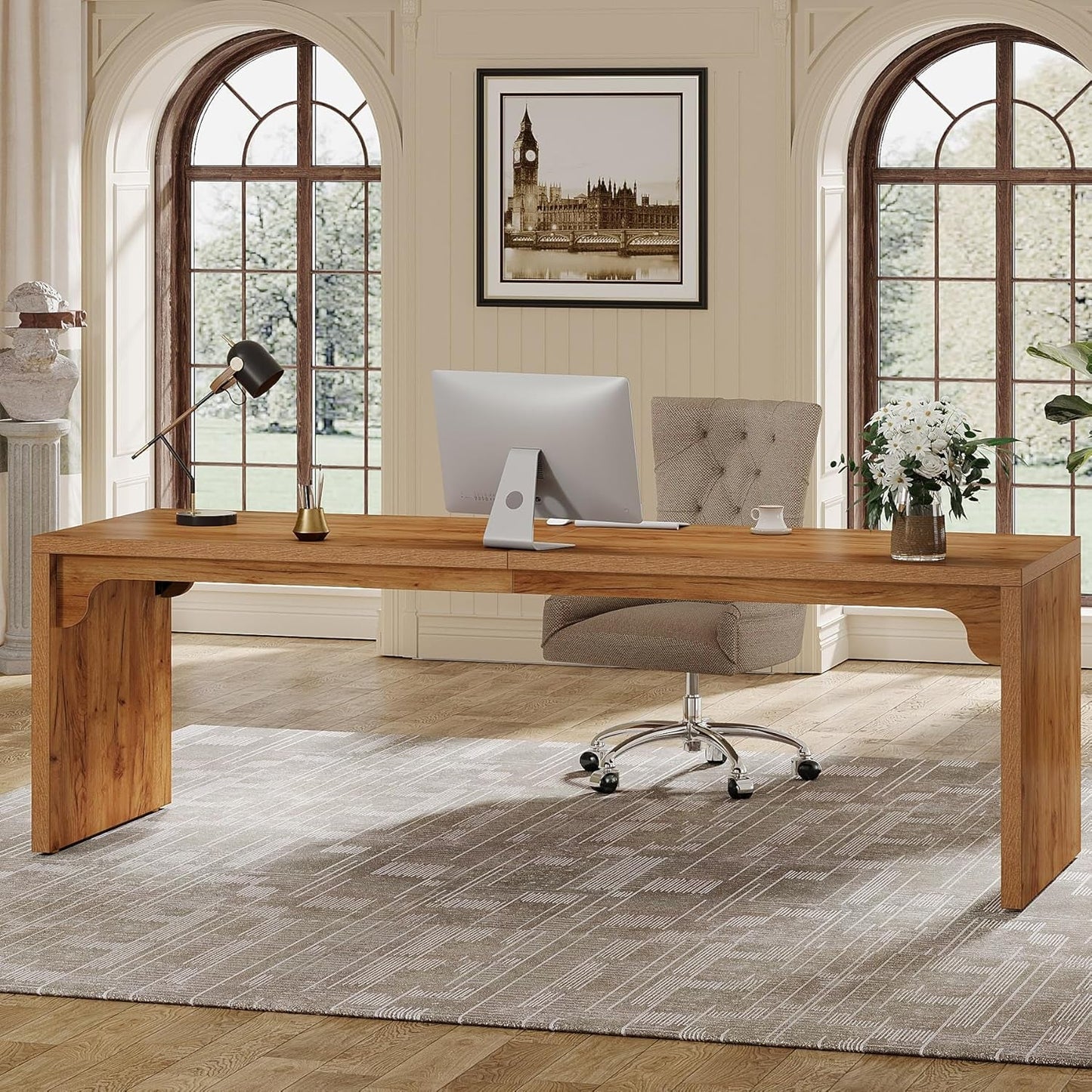Extra Long Wooden Computer Desk for Home Office