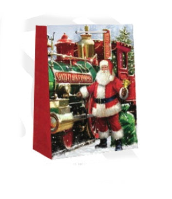 Traditional Medium Gift Bag - Santa Claus Express