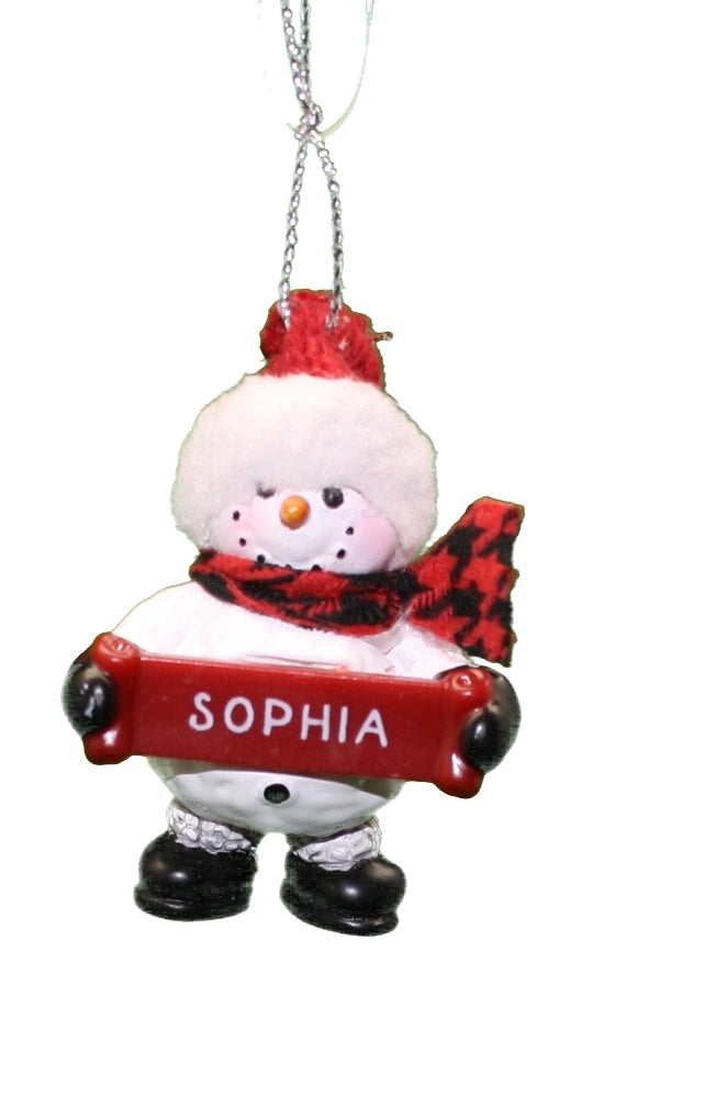 Cozy Snowman Ornament (Letters S - Z) -