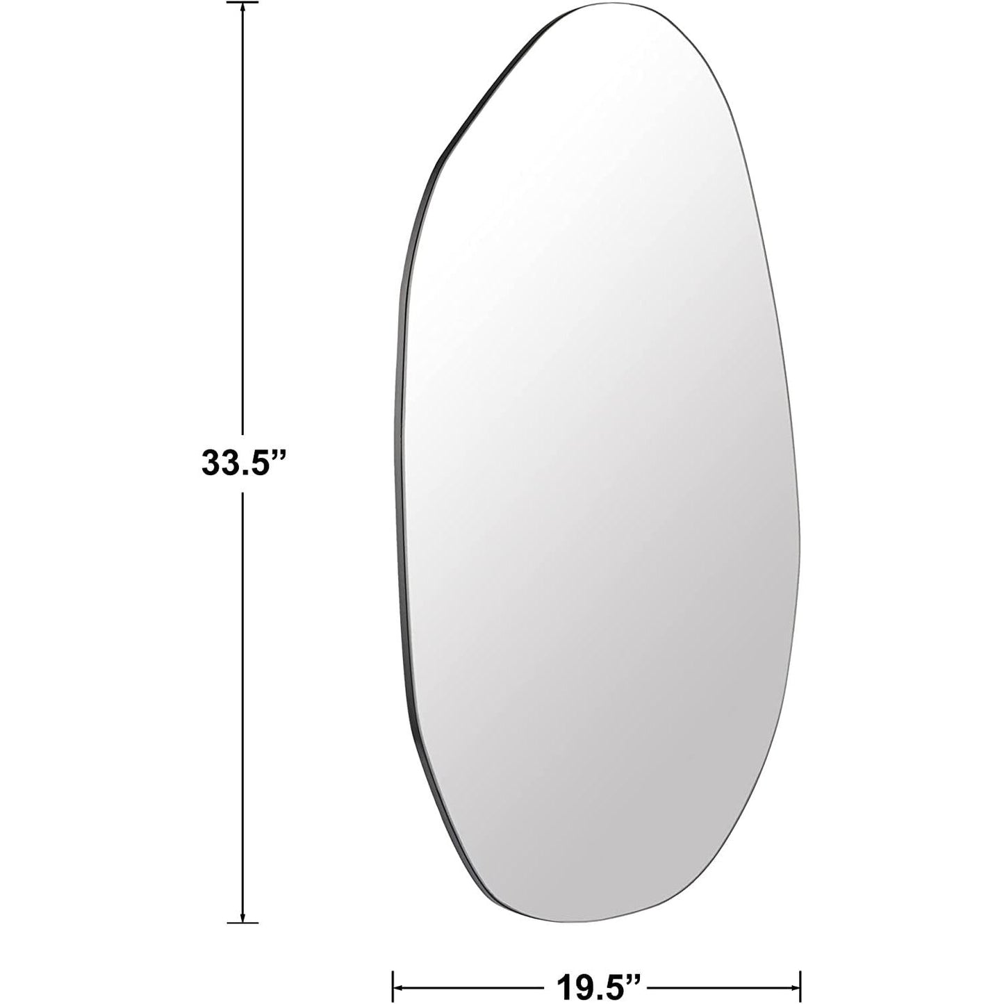 Asymmetrical Frameless Wall Mirror For Living Room 19.5 x 33.5 Inches